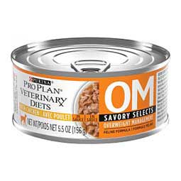 Pro Plan OM Overweight Management Savory Selects Canned Cat Food - Chicken  Purina Veterinary Diets
